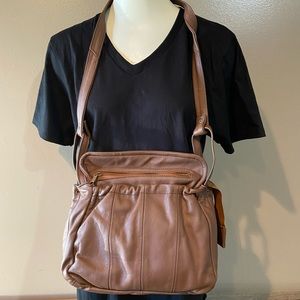 Classic brown satchel-style purse-NEW